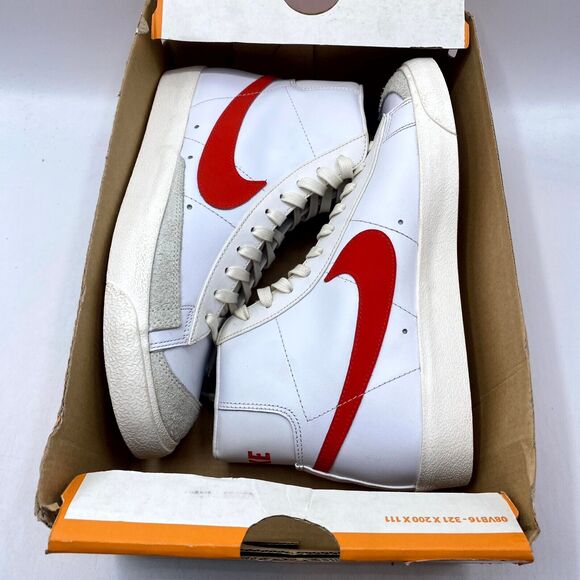 Nike Blazer Mid '77 VNTG Sneaker White Red BQ6806-600 Mens Size 8 New - Picture 10 of 12